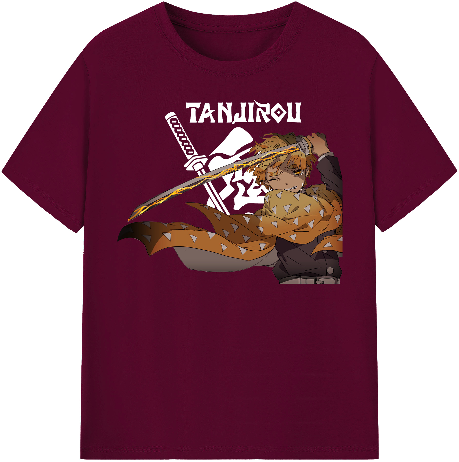 （画像用） 鬼滅の刃（きめつのやいば）我妻 善逸／あがつま ぜんいつ Agatsuma Zenitsu レディースカジュアルプリントTシャツ（綿100％）